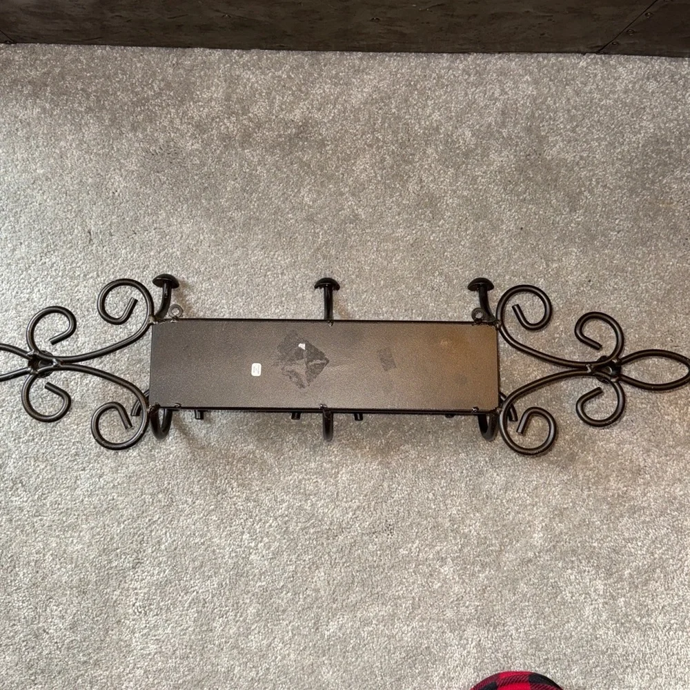Wrought Iron Three Prong Wall Hook